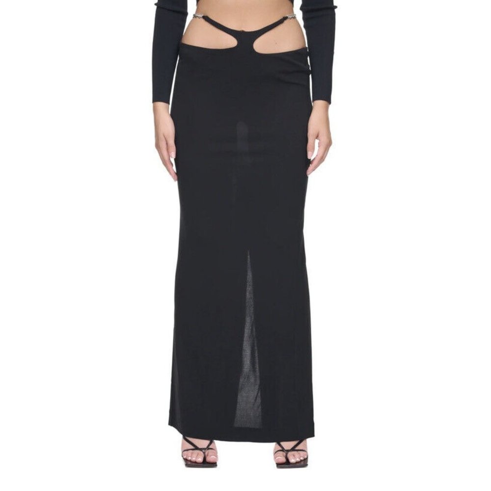 Christopher Esber Double Sculpted Waist Skirt Black Long Jersey - Picture 4 of 6